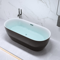 WANNA WOLNOSTOJĄCA CESANA 518A CZARNA PRZELEW CHROM 150x75 CM CESANA-518A-BL-150