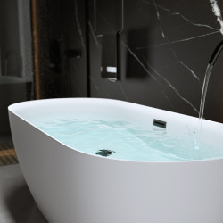 WANNA WOLNOSTOJĄCA CESANA 518A BIAŁA PRZELEW CZARNY 150x75 CM CESANA-518A-P-BL