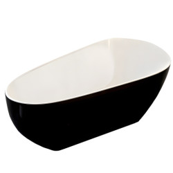WANNA WOLNOSTOJĄCA BALI CZARNA PRZLEW CHROM 170x80 CM BALI-508D-BL-170X80