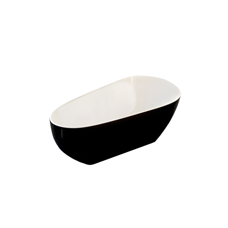 WANNA WOLNOSTOJĄCA BALI CZARNA PRZLEW CHROM 170x80 CM BALI-508D-BL-170X80