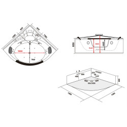 WANNA SPA Z HYDROMASAŻEM ORINO 632C 135x135 CM ORINO-632C-135