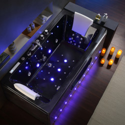 WANNA SPA Z HYDROMASAŻEM IRIS CZARNA FALA 933B 160x84 CM IRIS-933B-BL-W