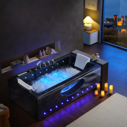 WANNA SPA Z HYDROMASAŻEM IRIS CZARNA FALA 933B 160x84 CM IRIS-933B-BL-W