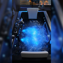 WANNA SPA Z HYDROMASAŻEM IRIS CZARNA FALA 933B 160x84 CM IRIS-933B-BL-W