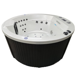 WANNA OGRODOWA Z HYDROMASAŻEM DELLA 916 BIAŁA PERŁA OBUDOWA ANTRACYT 170x170 CM DELLA-916-170-4760
