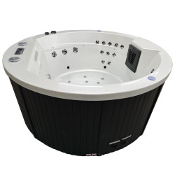WANNA OGRODOWA Z HYDROMASAŻEM DELLA 916 BIAŁA PERŁA OBUDOWA ANTRACYT 170x170 CM DELLA-916-170-4760
