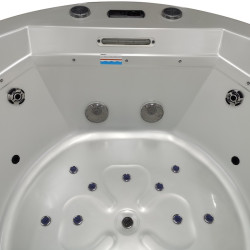 WANNA OGRODOWA Z HYDROMASAŻEM DELLA 916 BIAŁA PERŁA OBUDOWA ANTRACYT 170x170 CM DELLA-916-170-4760