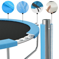 TRAMPOLINA OGRODOWA DLA DZIECI ZUMA 8FT CZARNO/NIEBIESKA 244 CM 8FT-ZUMA-244