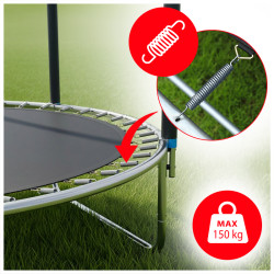 TRAMPOLINA OGRODOWA DLA DZIECI SKY 10FT CZARNO/NIEBIESKA 305 CM 10FT-SKY-305