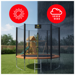 TRAMPOLINA OGRODOWA DLA DZIECI SKY 10FT CZARNO-POMARAŃCZOWA 305 CM 10FT-SKY-305-OR