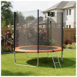 TRAMPOLINA OGRODOWA DLA DZIECI SKY 10FT CZARNO-POMARAŃCZOWA 305 CM 10FT-SKY-305-OR