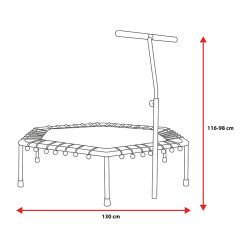 TRAMPOLINA FITNESS NIEBIESKA 130 CM TRAMP-FITNESS-130