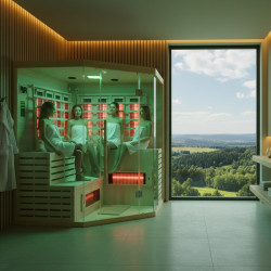 SAUNA SUCHA INFRARED NISKOTEMPERATUROWA ALTA7 5-6 OSOBOWA 180x180 CM ALTA7