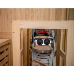 SAUNA FIŃSKA WYSOKOTEMPERATUROWA Z PIECEM OSLO2/HARVIA 1-2 OSOBOWA 120x120 OSLO2