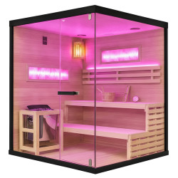 SAUNA FIŃSKA WYSOKOTEMPERATUROWA Z PIECEM LARK5/HARVIA 6KW 4-5 OSOBOWA 180x160 CM LARK5