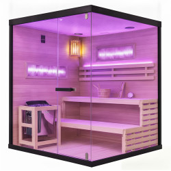 SAUNA FIŃSKA WYSOKOTEMPERATUROWA Z PIECEM LARK5/HARVIA 6KW 4-5 OSOBOWA 180x160 CM LARK5