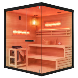 SAUNA FIŃSKA WYSOKOTEMPERATUROWA Z PIECEM LARK5/HARVIA 6KW 4-5 OSOBOWA 180x160 CM LARK5