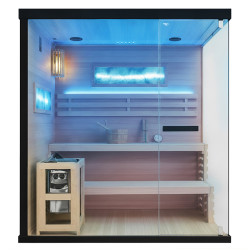 SAUNA FIŃSKA WYSOKOTEMPERATUROWA Z PIECEM LARK5/HARVIA 6KW 4-5 OSOBOWA 180x160 CM LARK5