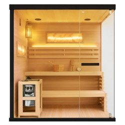 SAUNA FIŃSKA WYSOKOTEMPERATUROWA Z PIECEM LARK5/HARVIA 6KW 4-5 OSOBOWA 180x160 CM LARK5