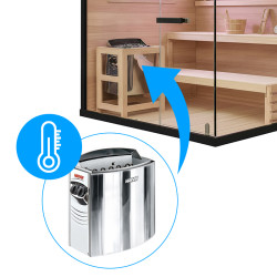 SAUNA FIŃSKA WYSOKOTEMPERATUROWA Z PIECEM LARK5/HARVIA 6KW 4-5 OSOBOWA 180x160 CM LARK5