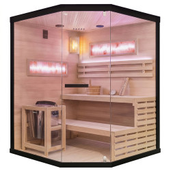 SAUNA FIŃSKA WYSOKOTEMPERATUROWA Z PIECEM LARK4/HARVIA 6KW 4-5 OSOBOWA 150x150 CM LARK4