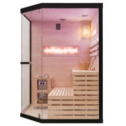 SAUNA FIŃSKA WYSOKOTEMPERATUROWA Z PIECEM LARK4/HARVIA 6KW 4-5 OSOBOWA 150x150 CM LARK4