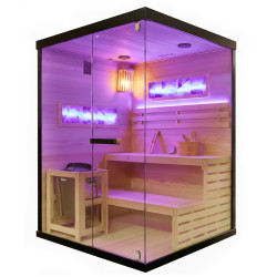 SAUNA FIŃSKA WYSOKOTEMPERATUROWA Z PIECEM LARK3/HARVIA 4,5KW 3-4 OSOBOWA 140x150 CM LARK3