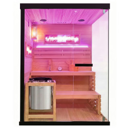 SAUNA FIŃSKA WYSOKOTEMPERATUROWA Z PIECEM LARK3/HARVIA 4,5KW 3-4 OSOBOWA 140x150 CM LARK3