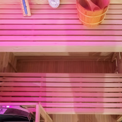 SAUNA FIŃSKA WYSOKOTEMPERATUROWA Z PIECEM LARK3/HARVIA 4,5KW 3-4 OSOBOWA 140x150 CM LARK3