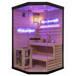 SAUNA FIŃSKA WYSOKOTEMPERATUROWA Z PIECEM LARK2/HARVIA 3,5KW 1-2 OSOBOWA 120x120 CM LARK2