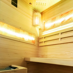SAUNA FIŃSKA WYSOKOTEMPERATUROWA Z PIECEM LARK2/HARVIA 3,5KW 1-2 OSOBOWA 120x120 CM LARK2