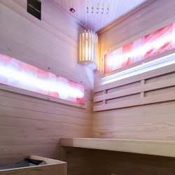 SAUNA FIŃSKA WYSOKOTEMPERATUROWA Z PIECEM LARK2/HARVIA 3,5KW 1-2 OSOBOWA 120x120 CM LARK2