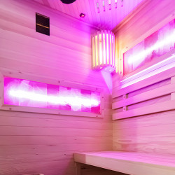 SAUNA FIŃSKA WYSOKOTEMPERATUROWA Z PIECEM LARK2/HARVIA 3,5KW 1-2 OSOBOWA 120x120 CM LARK2