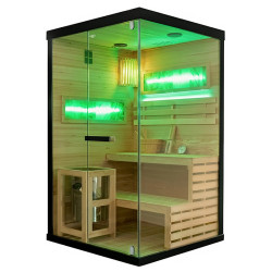 SAUNA FIŃSKA WYSOKOTEMPERATUROWA Z PIECEM LARK1/HARVIA 3,5KW 1-2 OSOBOWA 120x120 CM LARK1