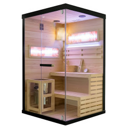 SAUNA FIŃSKA WYSOKOTEMPERATUROWA Z PIECEM LARK1/HARVIA 3,5KW 1-2 OSOBOWA 120x120 CM LARK1
