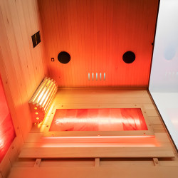 SAUNA FIŃSKA WYSOKOTEMPERATUROWA Z PIECEM LARK1/HARVIA 3,5KW 1-2 OSOBOWA 120x120 CM LARK1
