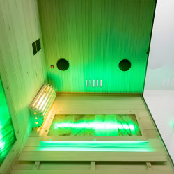 SAUNA FIŃSKA WYSOKOTEMPERATUROWA Z PIECEM LARK1/HARVIA 3,5KW 1-2 OSOBOWA 120x120 CM LARK1