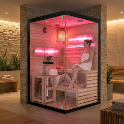 SAUNA FIŃSKA WYSOKOTEMPERATUROWA Z PIECEM LARK1/HARVIA 3,5KW 1-2 OSOBOWA 120x120 CM LARK1