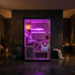 SAUNA FIŃSKA WYSOKOTEMPERATUROWA Z PIECEM LARK1/HARVIA 3,5KW 1-2 OSOBOWA 120x120 CM LARK1