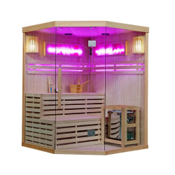 SAUNA FIŃSKA WYSOKOTEMPERATUROWA Z PIECEM KEMI7/HARVIA 5-6 OSOBOWA 180x180 KEMI7