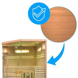 SAUNA FIŃSKA WYSOKOTEMPERATUROWA Z PIECEM KEMI7/HARVIA 5-6 OSOBOWA 180x180 KEMI7