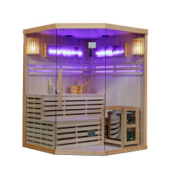 SAUNA FIŃSKA WYSOKOTEMPERATUROWA Z PIECEM KEMI7/HARVIA 5-6 OSOBOWA 180x180 KEMI7