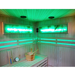 SAUNA FIŃSKA WYSOKOTEMPERATUROWA Z PIECEM KEMI7/HARVIA 5-6 OSOBOWA 180x180 KEMI7