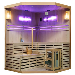 SAUNA FIŃSKA WYSOKOTEMPERATUROWA Z PIECEM KEMI6/HARVI 5-6 OSOBOWA 200x200 KEMI6