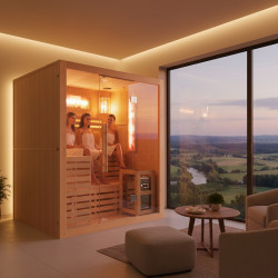 SAUNA FIŃSKA WYSOKOTEMPERATUROWA Z PIECEM KEMI5/HARVIA 4-5 OSOBOWA 180x160 KEMI5