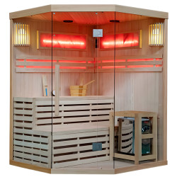 SAUNA FIŃSKA WYSOKOTEMPERATUROWA Z PIECEM KEMI4/HARVIA 4-5 OSOBOWA 150x150 KEMI4
