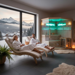 SAUNA FIŃSKA WYSOKOTEMPERATUROWA Z PIECEM KEMI4/HARVIA 4-5 OSOBOWA 150x150 KEMI4