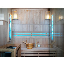 SAUNA FIŃSKA WYSOKOTEMPERATUROWA Z PIECEM KEMI3/HARVIA 3-4 OSOBOWA 150x120 KEMI3