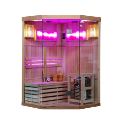 SAUNA FIŃSKA WYSOKOTEMPERATUROWA Z PIECEM KEMI2/HARVIA 1-2 OSOBOWA 120x120 KEMI2