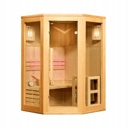 SAUNA FIŃSKA WYSOKOTEMPERATUROWA Z PIECEM BODO2/HARVIA 1-2 OSOBOWA 120x120 BODO2